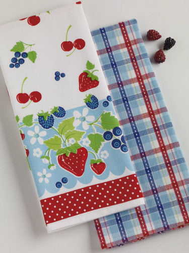 Berry Plaid Dishtowel