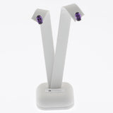 Amethyst oval studs in white gold