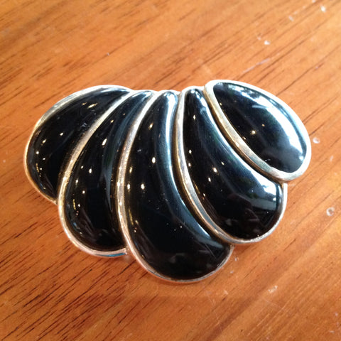 art deco onyx pendant