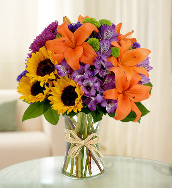 Cheerful Country Sunflowers and Daisies
