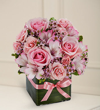 Pink Roses and Waxflowers Romance Bouquet