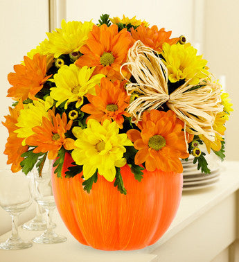 Daisy Pumpkin Planter