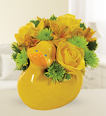 Yellow Rose Duck Basket