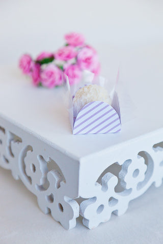 Stripe Lavender & White Paper Box