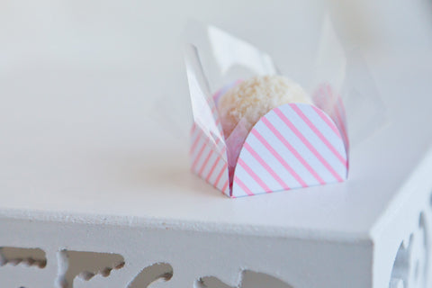 Stripe Pink & White Paper Box