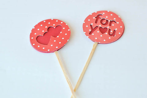 For You (Polka Red & White) Toppers