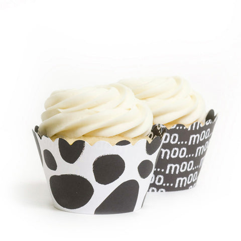 Cow Print Cupcake Wrapper (Reversible)