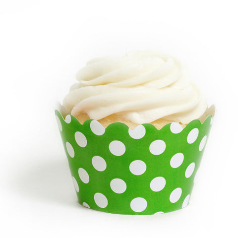 Green Big Polka Cupcake Wrapper