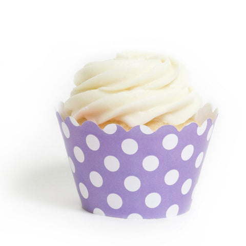 Lavender Bog Polka Cupcake Wrapper