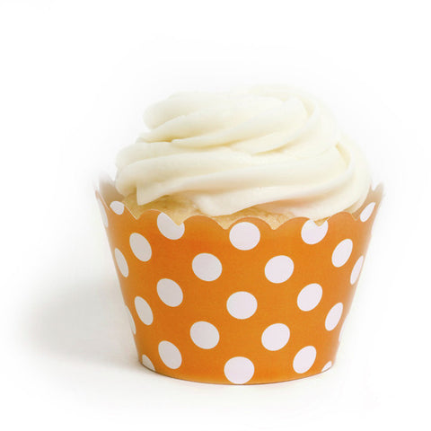 Orange Big Polka Cupcake Wrapper