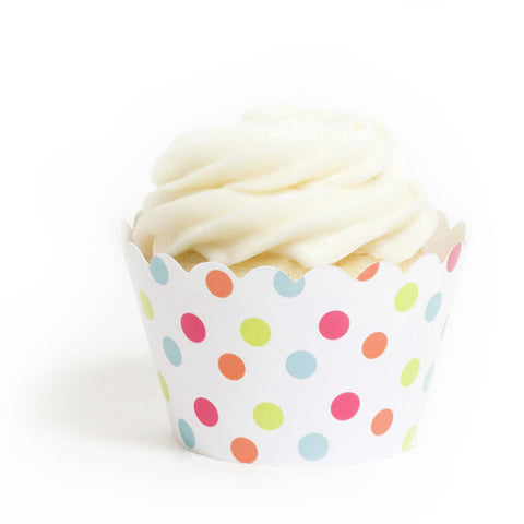 Rainbow Big Polka Cupcake Wrapper