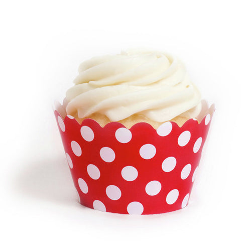 Red Big Polka Cupcake Wrapper