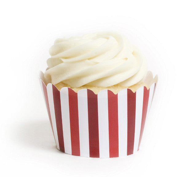 Red Stripes Cupcake Wrapper