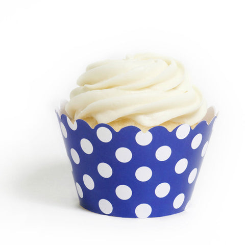 Royal Blue Big Polka Cupcake Wrapper