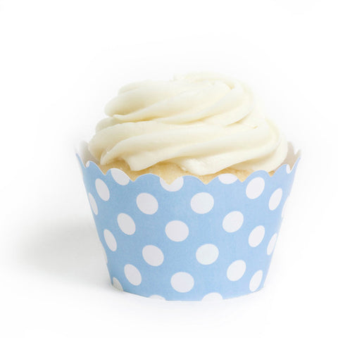 Sky Blue Big Polka Cupcake Wrapper