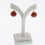 Faceted carnelian yellow gold drop earrings
