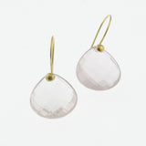Faceted crystal quartz yellow gold drop earrings