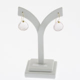 Faceted rose quartz yellow gold drop earrings