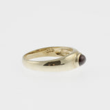 Garnet yellow gold band ring