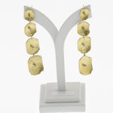 Yellow gold black diamond 4 drop earrings