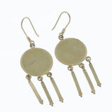 Yellow gold disc earrings with three drops